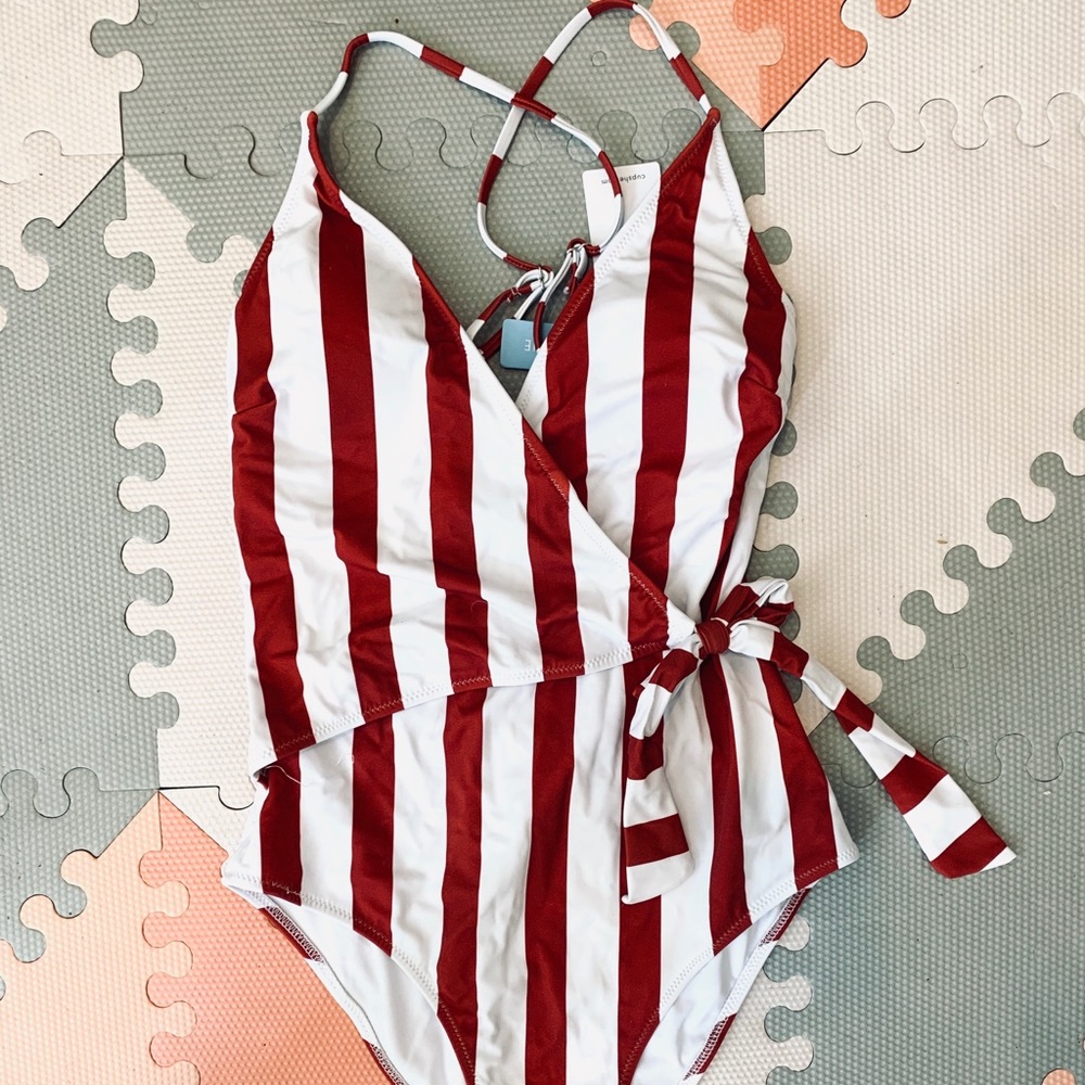 Striped One Piece Bathing Suit